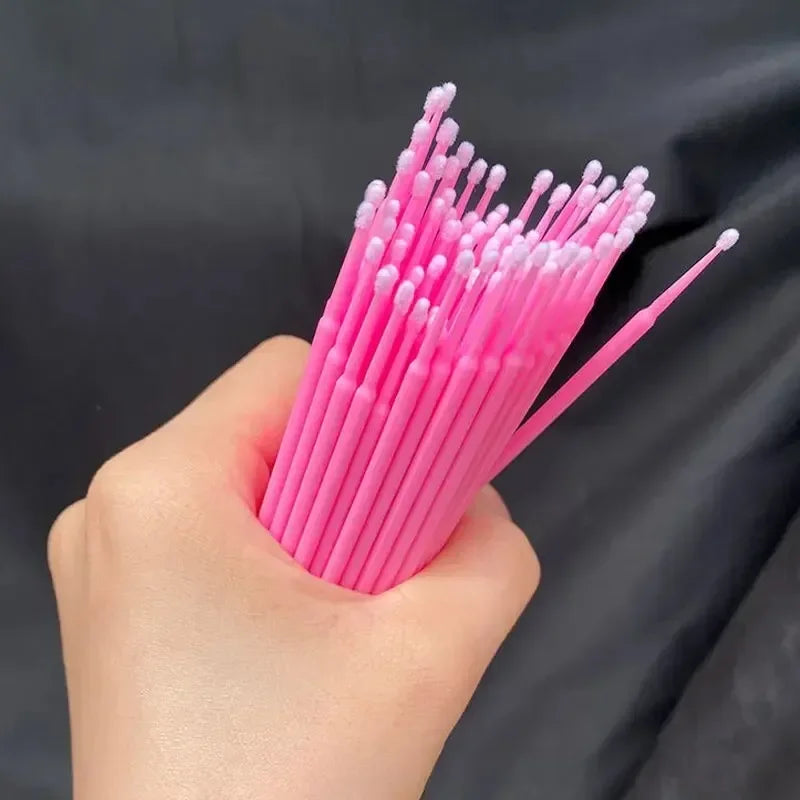 100pcs Disposable Miniature Mascara Brush for Makeup Cleaning and Compatible Personal Care Pink  Brush for Make up and Clean