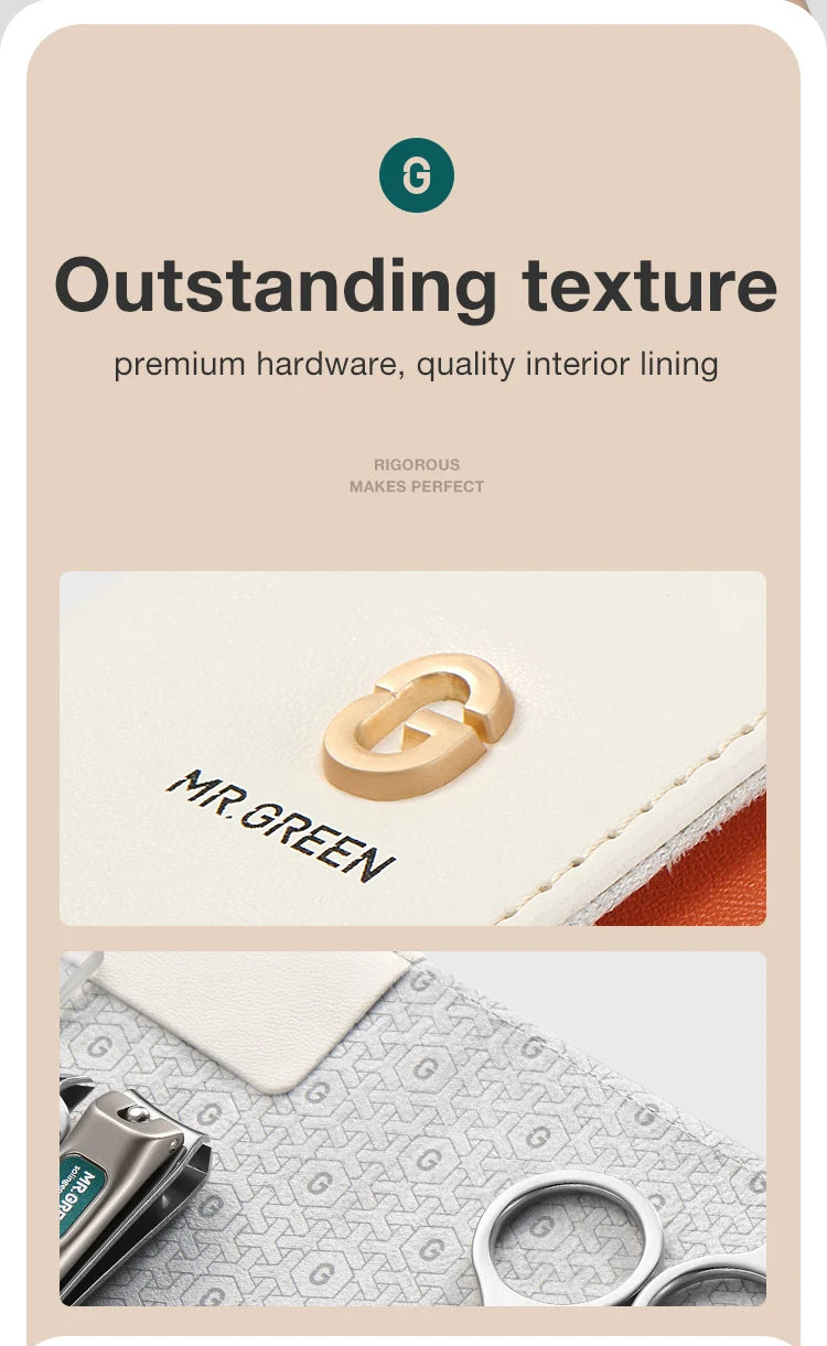 MR.GREEN Fashionable Manicure Sets Personal Care Tools Stainless Steel Travel Kits Nail Clippers Eyebrow Tweezer