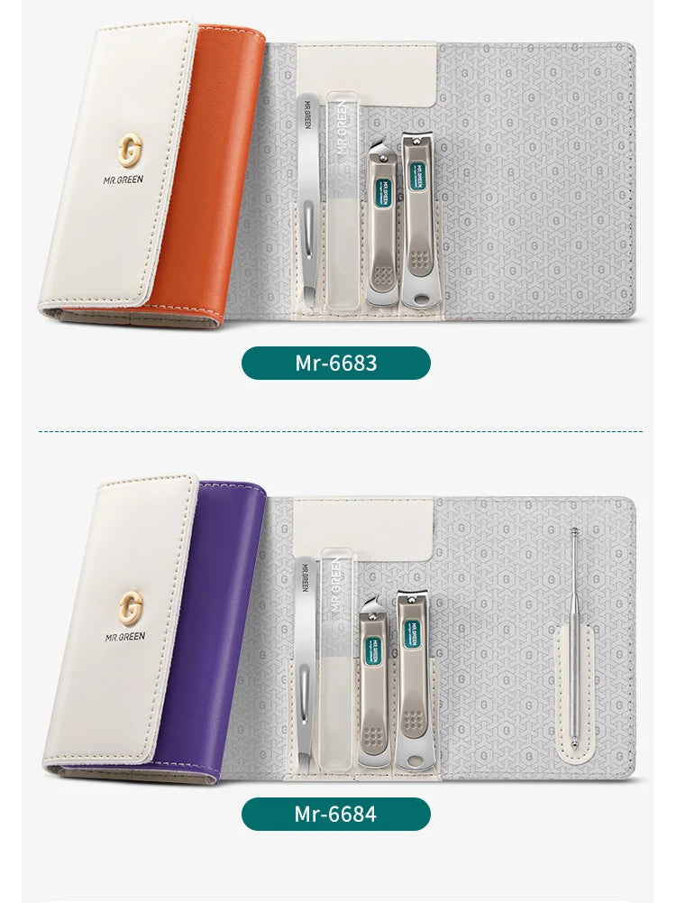 MR.GREEN Fashionable Manicure Sets Personal Care Tools Stainless Steel Travel Kits Nail Clippers Eyebrow Tweezer