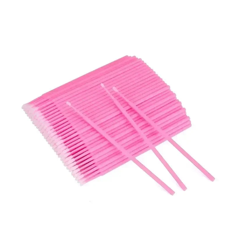 100pcs Disposable Miniature Mascara Brush for Makeup Cleaning and Compatible Personal Care Pink  Brush for Make up and Clean