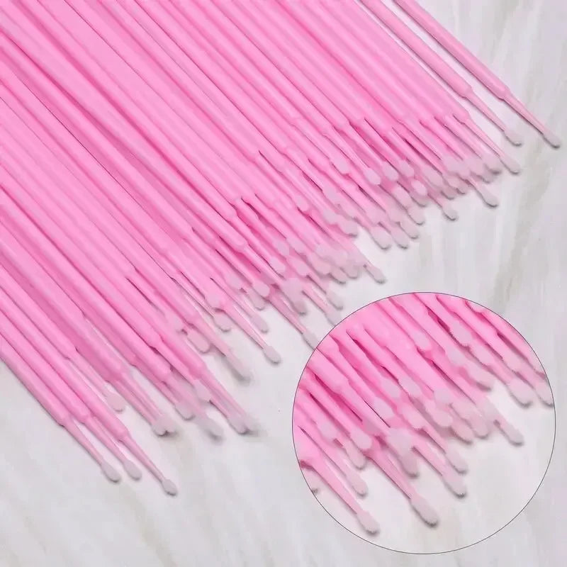 100pcs Disposable Miniature Mascara Brush for Makeup Cleaning and Compatible Personal Care Pink  Brush for Make up and Clean