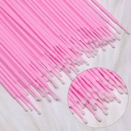 100pcs Disposable Miniature Mascara Brush for Makeup Cleaning and Compatible Personal Care Pink  Brush for Make up and Clean