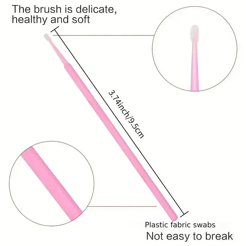 100pcs Disposable Miniature Mascara Brush for Makeup Cleaning and Compatible Personal Care Pink  Brush for Make up and Clean