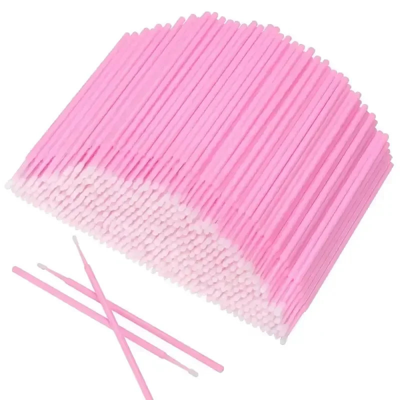 100pcs Disposable Miniature Mascara Brush for Makeup Cleaning and Compatible Personal Care Pink  Brush for Make up and Clean