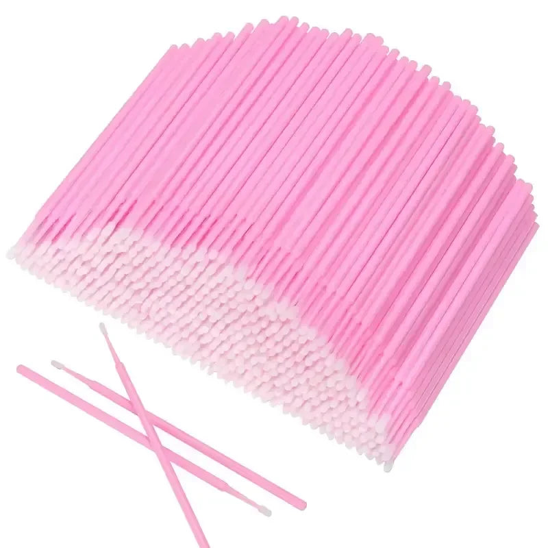 100pcs Disposable Miniature Mascara Brush for Makeup Cleaning and Compatible Personal Care Pink  Brush for Make up and Clean