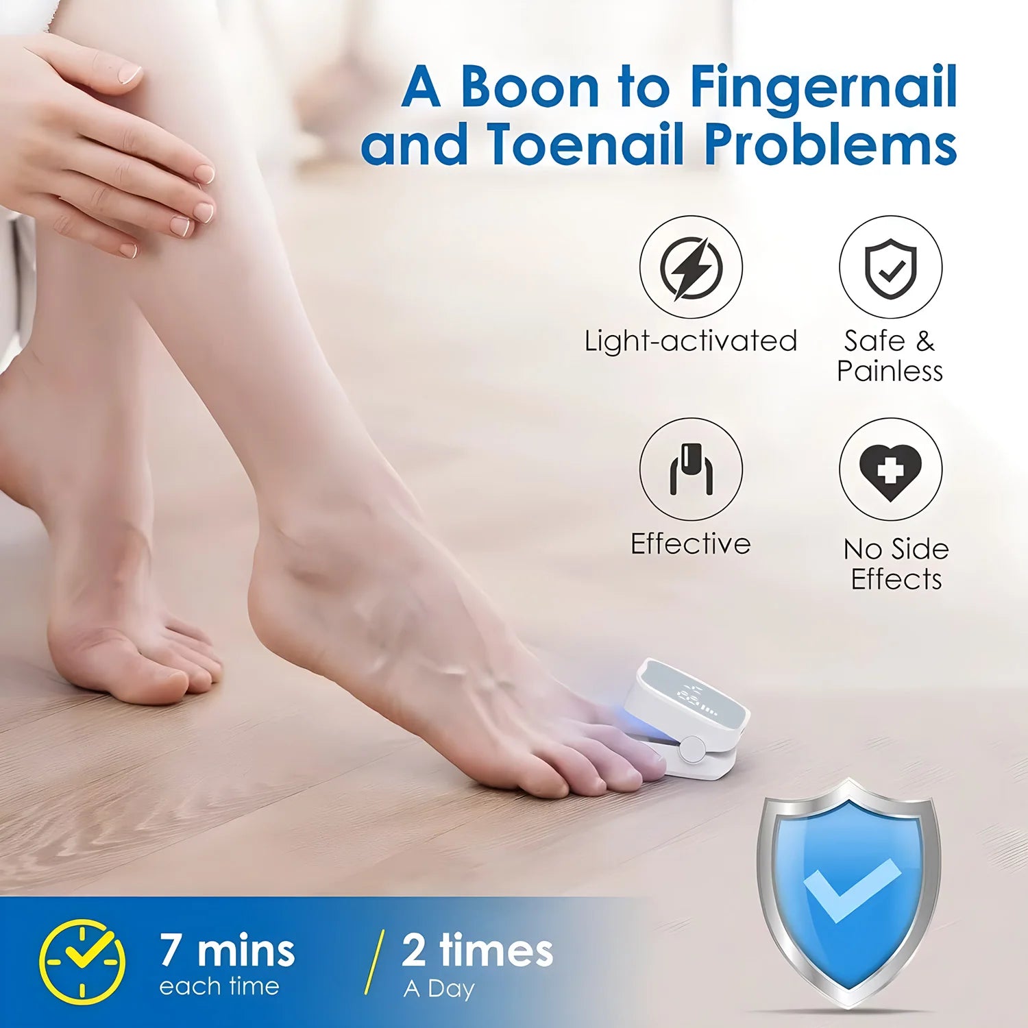 Nail Fungus Treatment LED Laser Device for Cleaning Onychomycosis USB Charge 905nm Infrared Light 470nm Blue Light Nail Salon